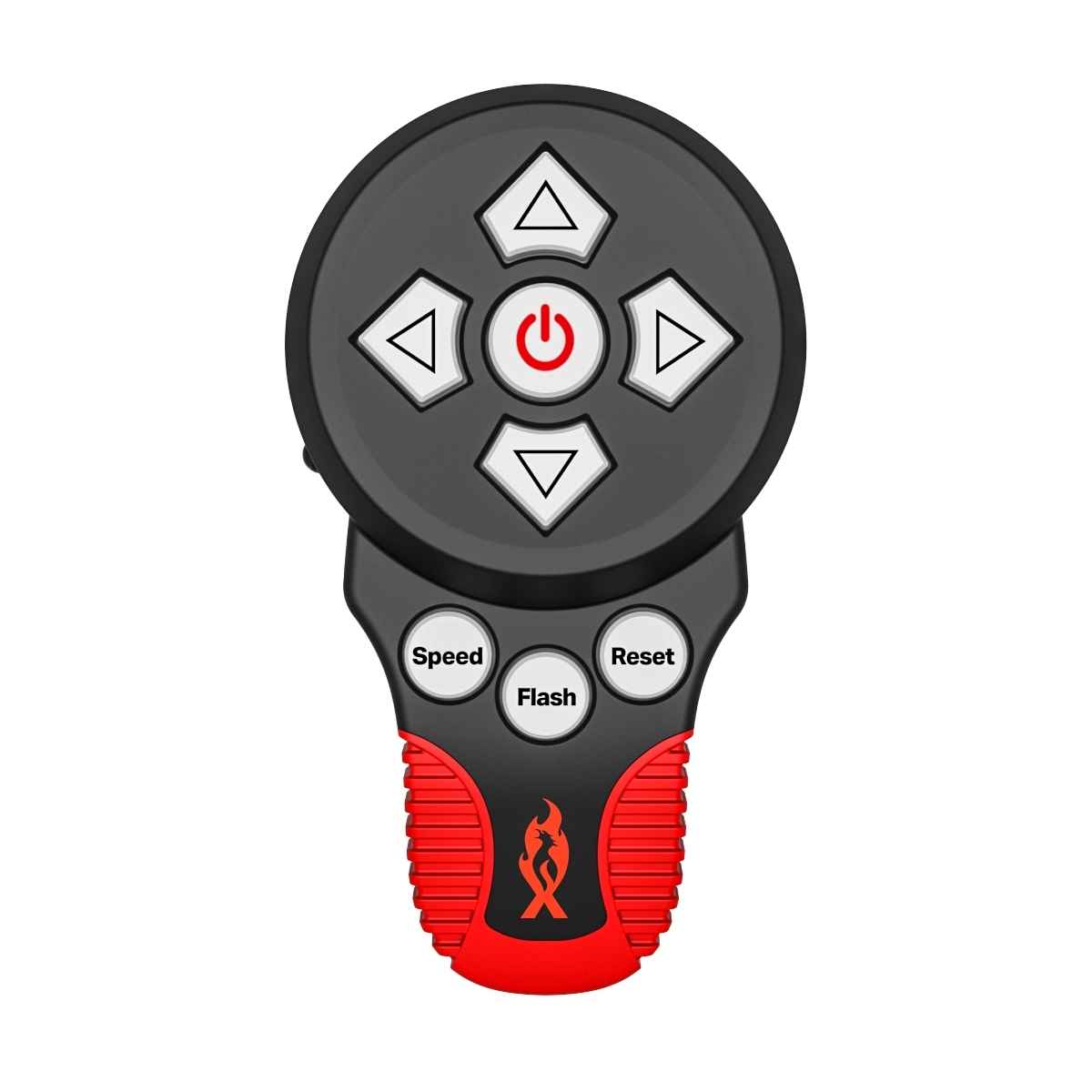 Feniex Remote Spot Control device with buttons and a logo on a white background