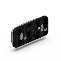 Black metal Feniex Reverse Lux 6x4 bracket with screws on a white background