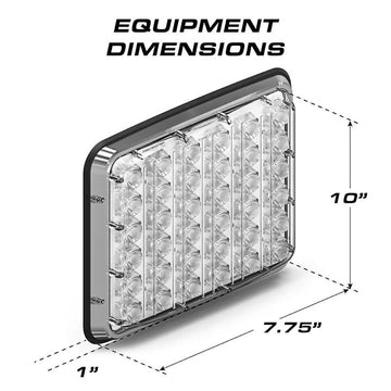 LED Feniex Reverse Lux 9x7 light bar with dimensions labeled on a white background
