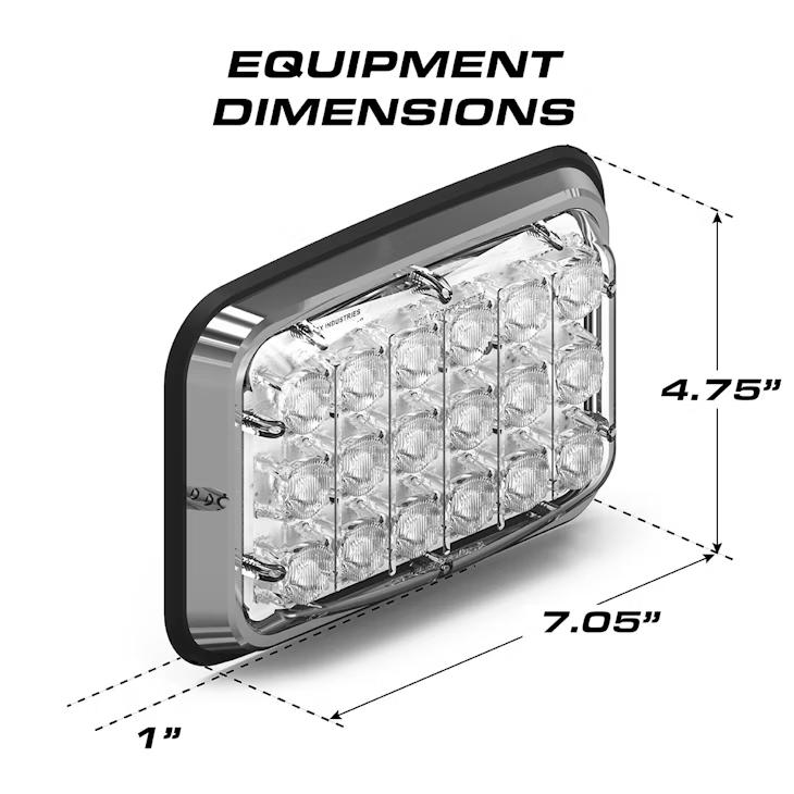 Feniex Spot Lux 6x4 LED light bar with dimensions labeled on a white background