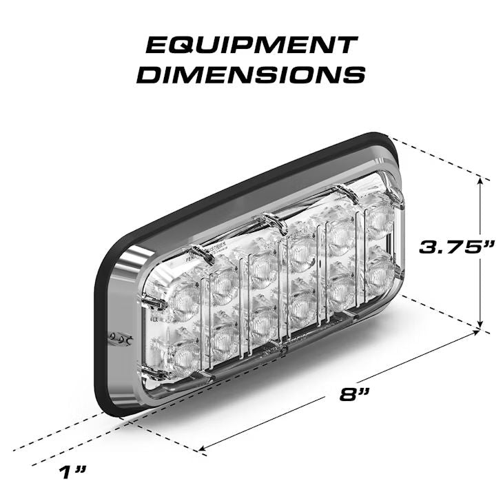 Feniex Spot Lux 7x3 LED light bar with dimensions labeled on a white background