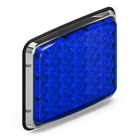 Feniex Spot Lux 9x7 Blue rectangular light with metallic frame on a white background
