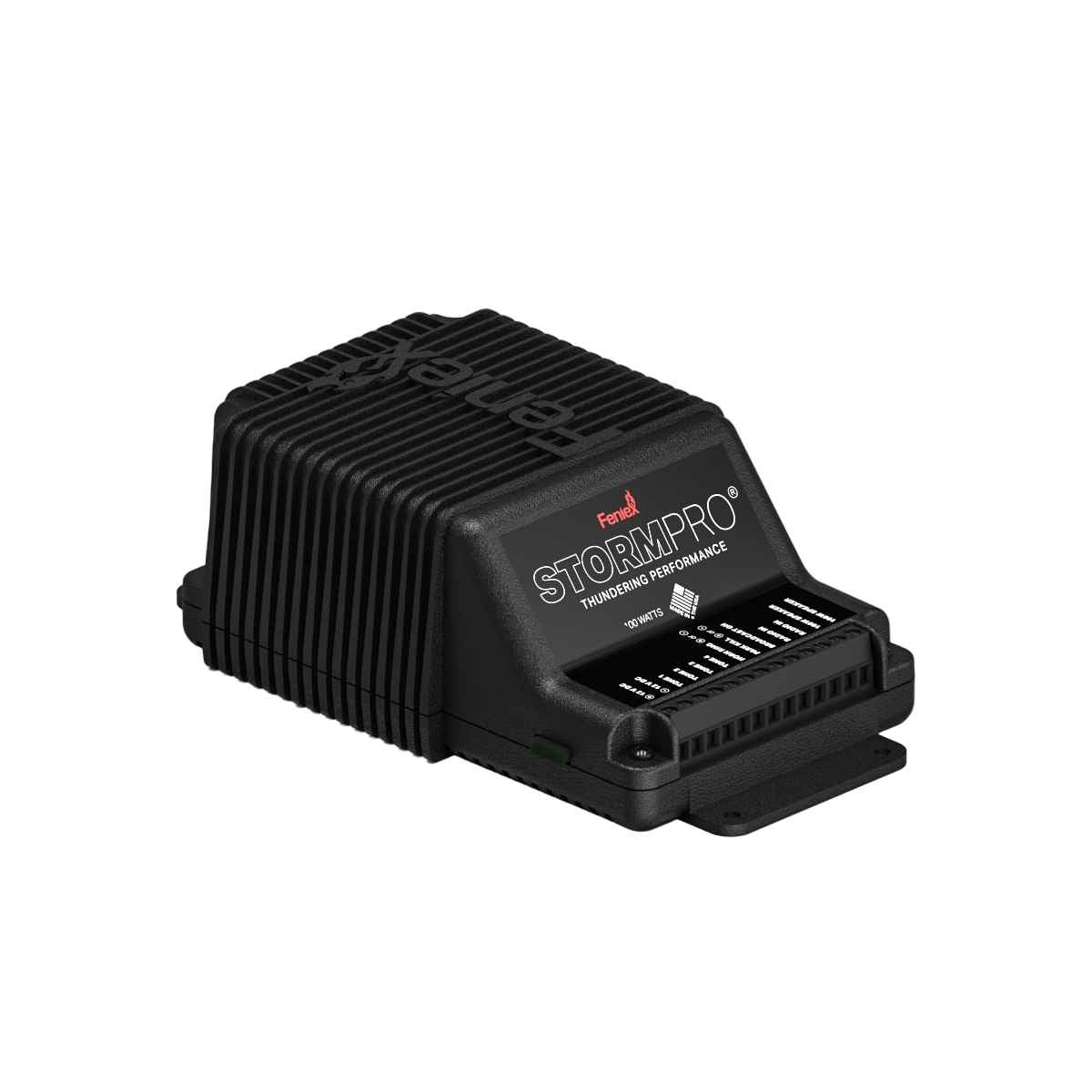 Black Feniex Storm 100W Siren with 'StormPro' branding on a white background