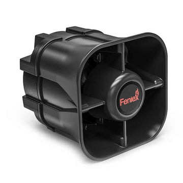 Black Feniex Titan 30W Speaker/Siren with 'Fenix' logo on a white background