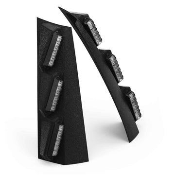 Black Fusion Pillar with embedded LED Lights on a white background