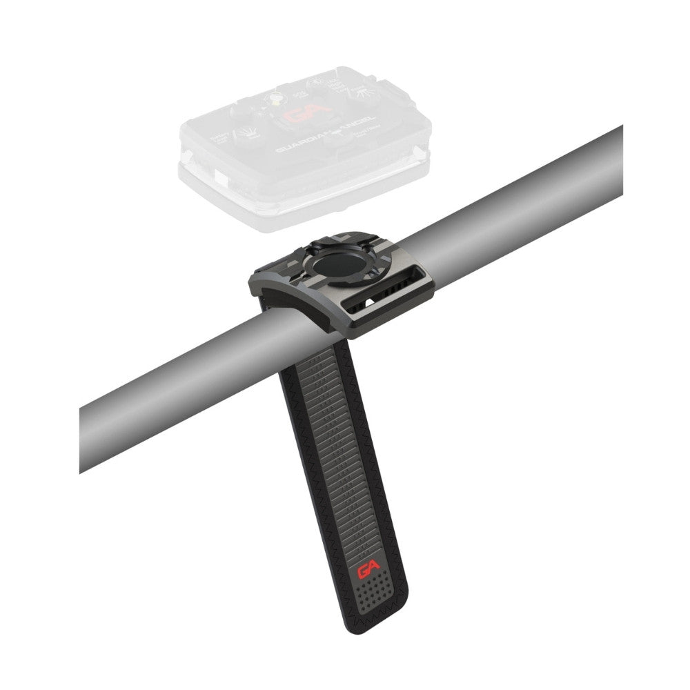 Black Guardian Angel Magnetic Bike/Rail Strap Mount on a white background