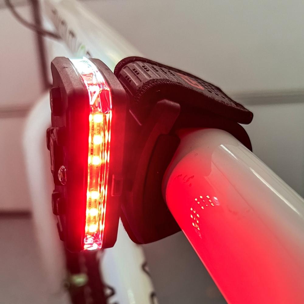 Guardian Angel Magnetic Bike/Rail Strap Mount attached to a bike frame.
