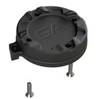 Black Guardian Angel - Fire Helmet Mount with screws on a white background