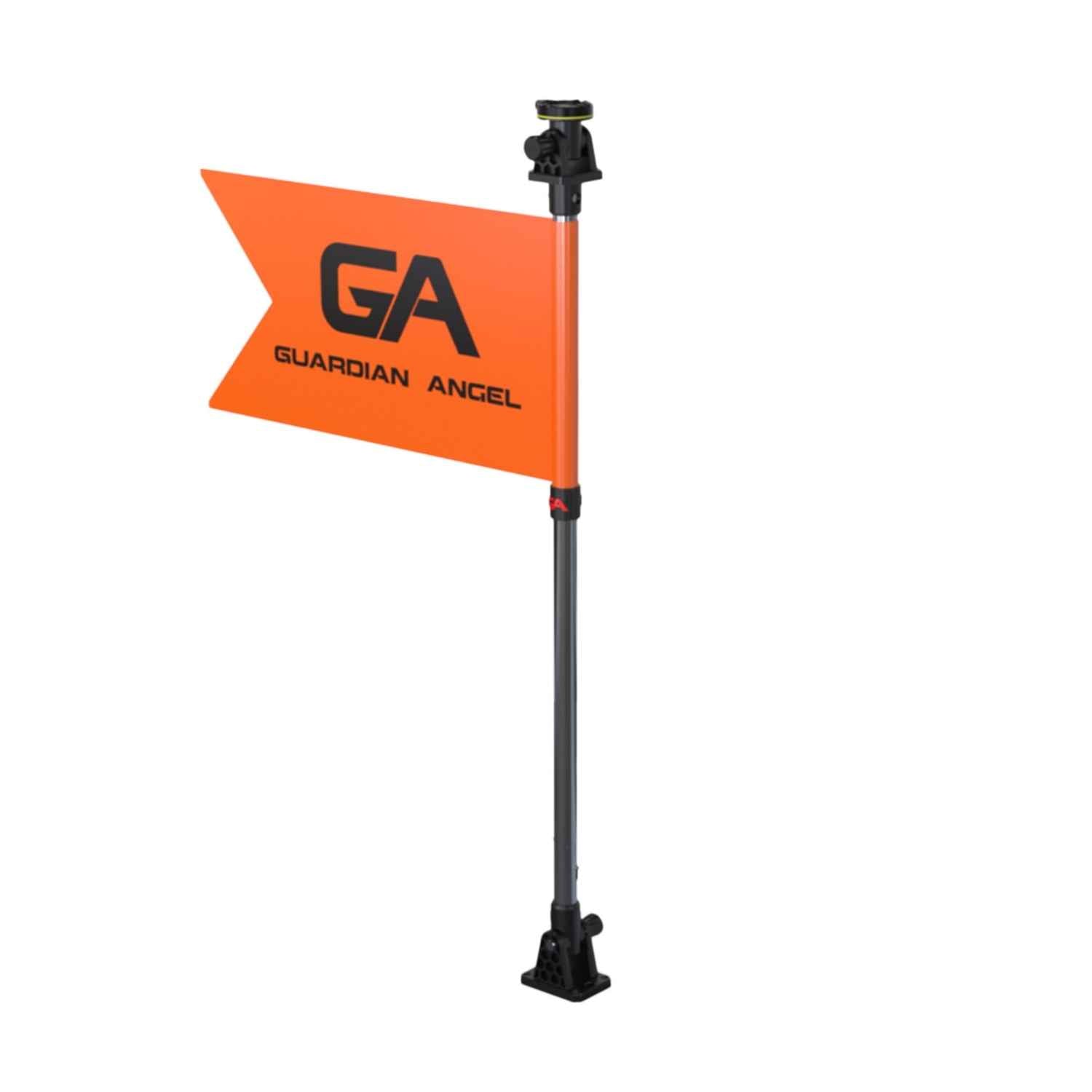Orange flag with 'GA Guardian Angel' branding on a white background