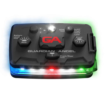 Guardian Angel device with multiple lights on a white background