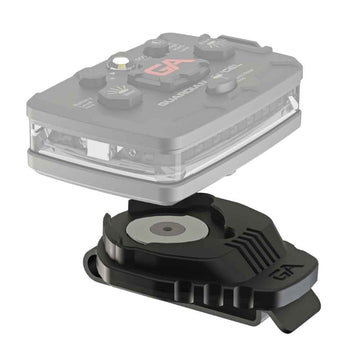 A black Guardian Angel Universal Magnetic Clip Mount with a built-in neodymium rare-earth magnet, designed to securely attach