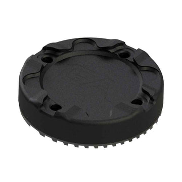 Magnetic Velcro clip mount with screw-in option for Guardian Angel safety light, mounted on gear and rail.