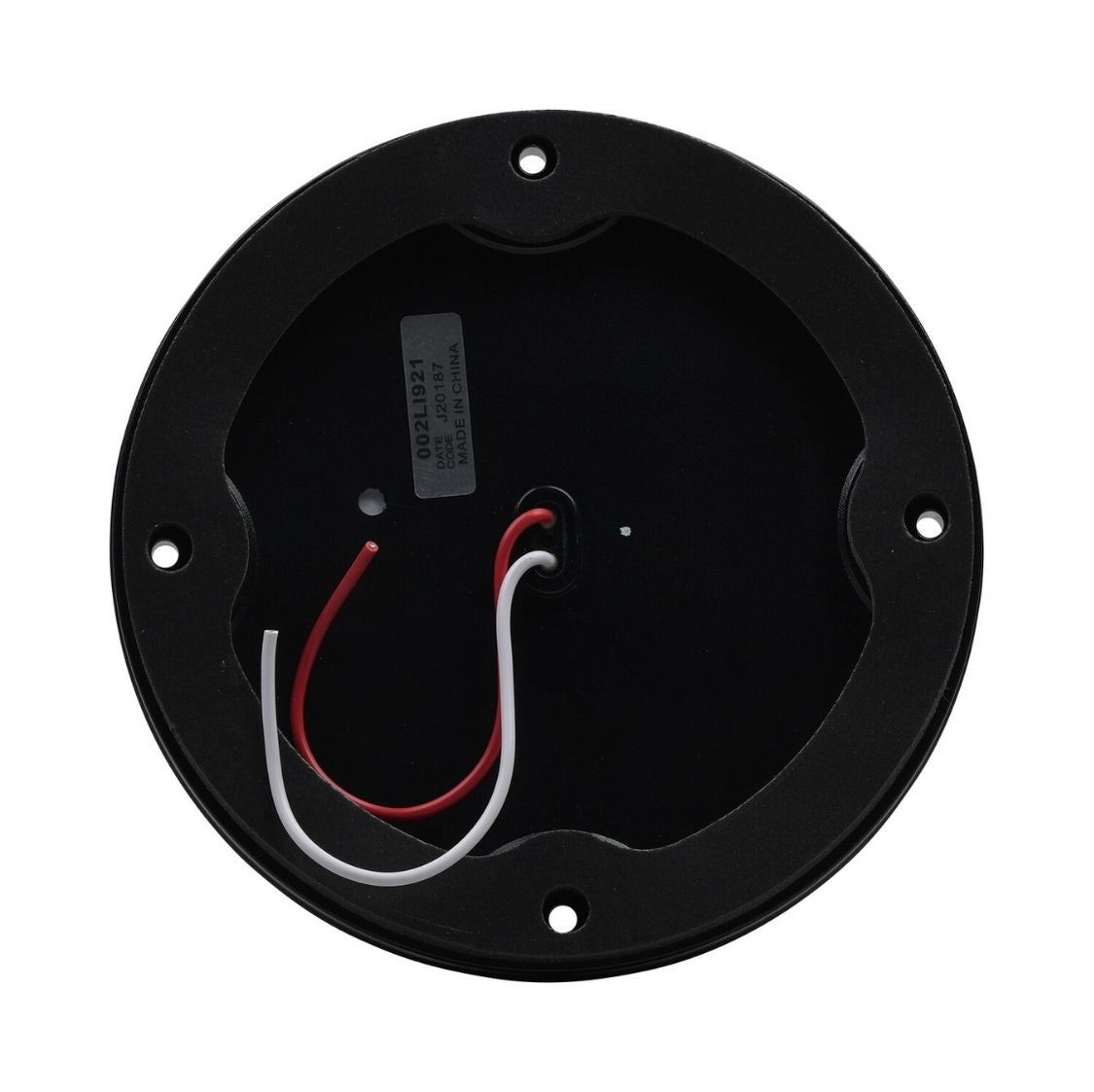 Black circular Opti-luxx 140 Series Rectangular Marker with wires on a white background