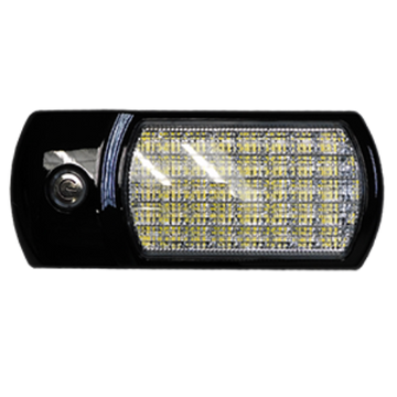 Opti-luxx 2.8" x 6.7" Rectangle White Dome Light with Switch and Black Bezel (Screw Mount, Touch Switch Connection)