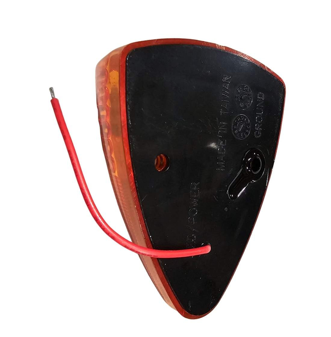 Black and red Opti-luxx 350 SERIES MARKER LIGHT AMBER 12V on a white background