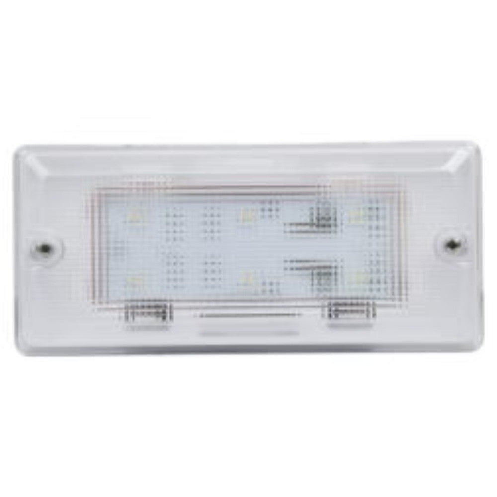 Opti-luxx 3″ x 7″ Rectangle White 12 LED / 180 Lumens Dome Light on a white background