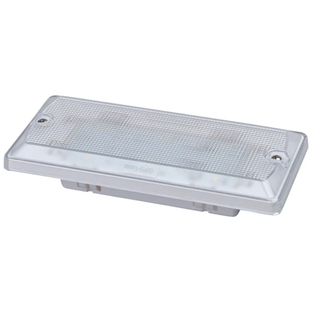 Opti-luxx 3″ x 7″ Rectangle White 12 LED / 180 Lumens Dome Light – White Bezel (Screw Mount, DELPHI 12047663 Connector)