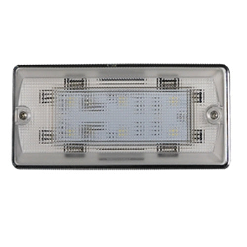 Opti-luxx 3″ x 7″ Rectangle White 6 LED / 75 Lumens Dome Light – White Bezel