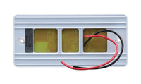 Opti-luxx 3" x 7" Rectangle White Interior Dome and wires on a white background