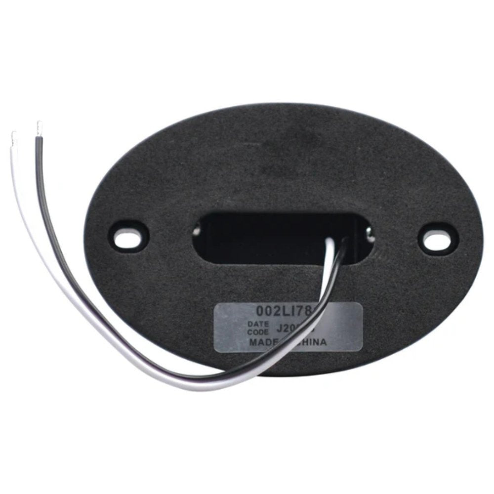 Black Opti-luxx 4" Oval White Curb/Entry Light (Screw Mount, 2-Wire Connection) on a white background