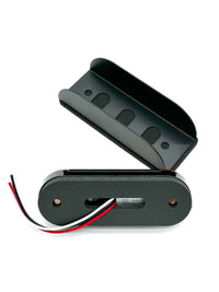 Black Opti-luxx 6" MID TURN MARKER LIGHT W/GUARD on a white background