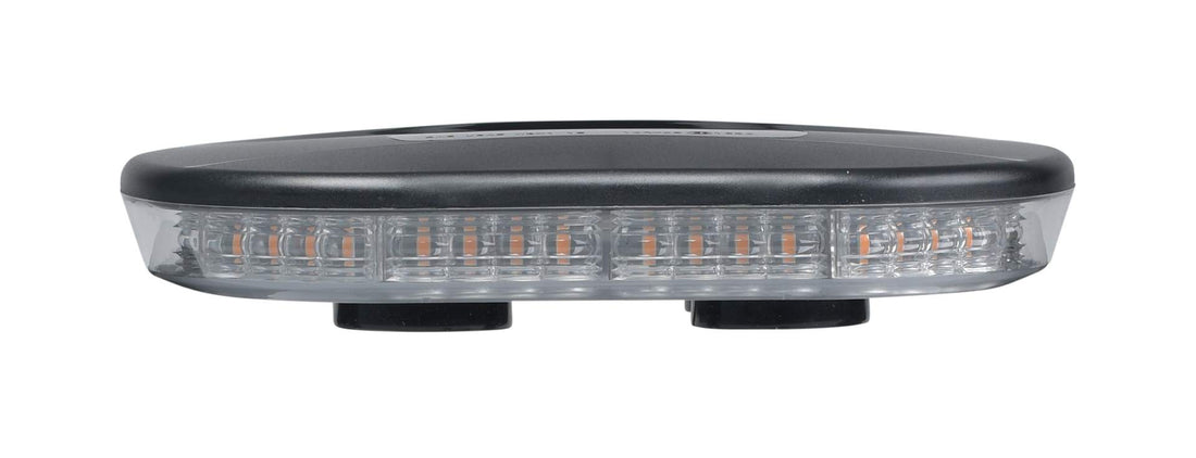 Round Opti-luxx LB1000 Series Daytona 10" Clear/Amber LED lightbar on a white background
