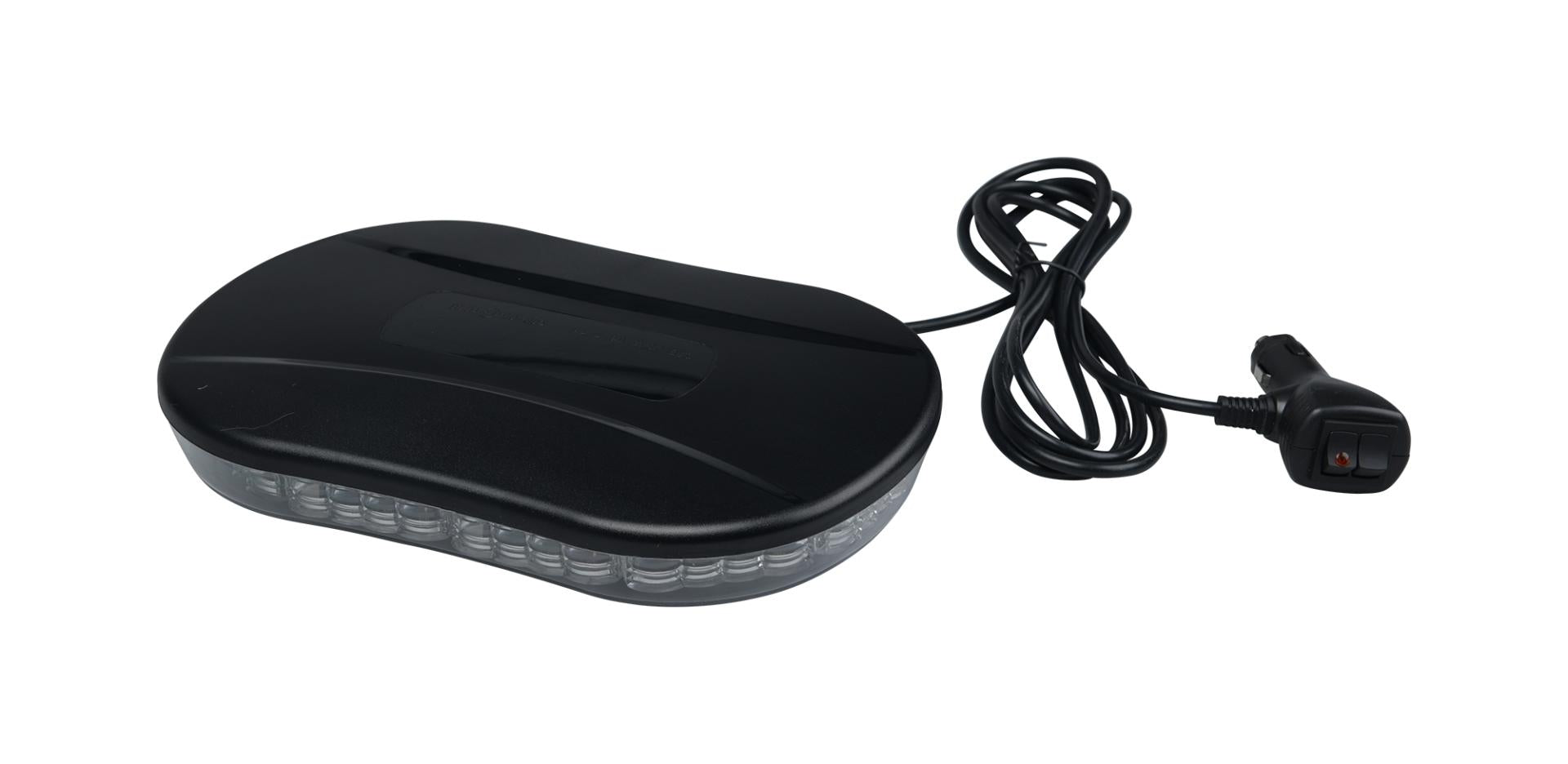 Black Opti-luxx LB1000 Series Daytona 10" Clear/Amber Light Bar with a cable on a white background