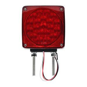 Opti-luxx 4.5" Square Amber/Red Right Curb Side Dual Face Turn/Park/Marker (Bolt Mount, 3-Wire Connection)