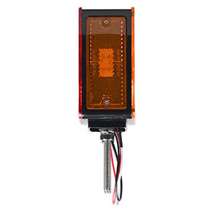 Opti-luxx 4.5" Square Amber/Red Right Curb Side Dual Face Turn/Park/Marker (Bolt Mount, 3-Wire Connection)