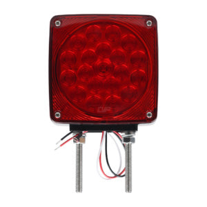 Opti-luxx 4.5" Square Amber/Red Left Road Side Dual Face Turn/Park/Marker (Bolt Mount, 3-Wire Connection)