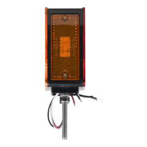 Opti-luxx 4.5" Square Amber/Red Left Road Side Dual Face Turn/Park/Marker (Bolt Mount, 3-Wire Connection)