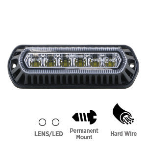 Opti-luxx AX100 Series 5.5" Oval White-White LED Auxiliary Warning Light (Permanent Mount, 3-Wire Connection)