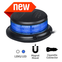 2500 Series 1.9″ High x 3.5″ Lens Diameter (Base Diameter = 4.4″) Clear/Blue Low Profile Beacon (Magnet Mount, Cigarette Lighter Plug)