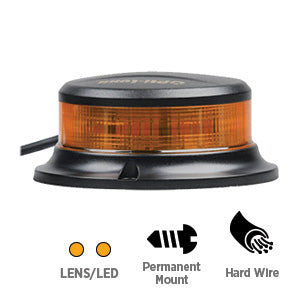 Opti-luxx 2500 Series Bristol 1.9" Round Amber/Amber Low Profile Beacon (3-Screw Mount, 3-Wire Connection)