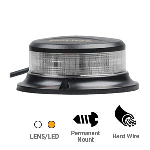 Opti-luxx 2500 Series Bristol 1.9" Round Clear/Amber Low Profile Beacon (3-Screw Mount, 3-Wire Connection)