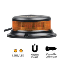 Opti-luxx 2500 Series Bristol 1.9" Round Amber/Amber Low Profile Beacon (Magnet Mount, Cigarette Lighter Plug)