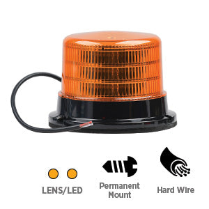 Opti-luxx 4000 Series Charlotte 6"D x 5"H Round Amber/Amber High Profile Beacon (3-Screw Mount, 3-Wire Connection)