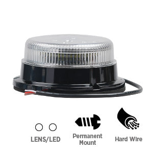 Opti-luxx 4000 Series Charlotte 6"D x 3"H Round Clear/White Low Profile Beacon (3-Screw Mount, 3-Wire Connection)