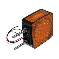 Opti-luxx 4.5" Square Amber/Red Right Curb Side Dual Face Turn/Park/Marker (Bolt Mount, 3-Wire Connection)