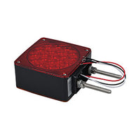 Opti-luxx 4.5" Square Amber/Red Right Curb Side Dual Face Turn/Park/Marker (Bolt Mount, 3-Wire Connection)