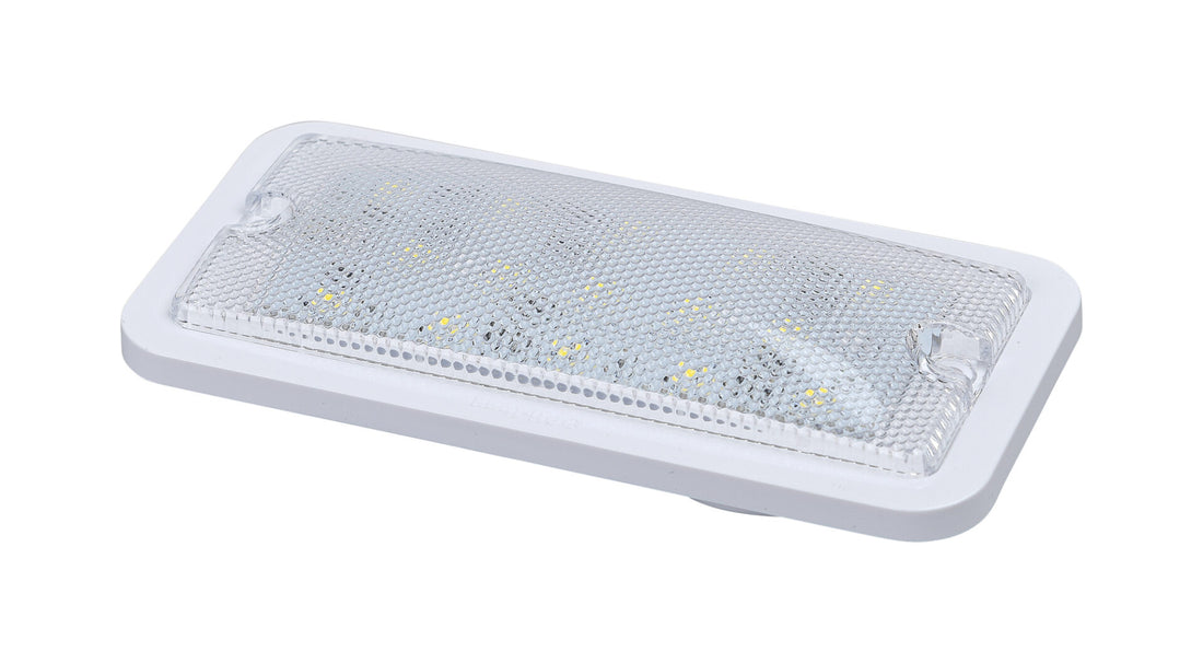 Opti-luxx 3" X 6" Rectangle White Premium 15 LED Dome Light (Screw Mount, 2-Wire Connection)