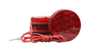 Opti-luxx Round Red Bus Stop Arm Light (Screw Mount, Cable Connector)