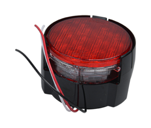 Opti-luxx 4" Round Red Stop/Turn/Tail License Plate Light (Screw Mount, 3-Wire Connection)