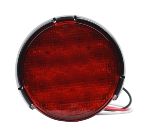 Opti-luxx 4" Round Red Stop/Turn/Tail License Plate Light (Screw Mount, 3-Wire Connection)