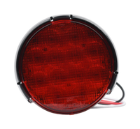 Opti-luxx 4" Round Red Stop/Turn/Tail License Plate Light (Screw Mount, 3-Wire Connection)