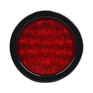 Opti-luxx 4" Round Red Stop/Tail/Turn (Grommet Mount, PL-3 Connection)