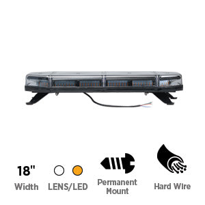 Opti-luxx LB3000 Series Fontana 18" Clear/Amber Light Bar (CL-1) (Bracket Mount, 3-Wire Connection)