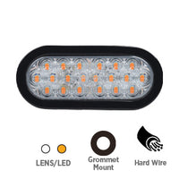 Opti-luxx 600 Series Michigan 6" Oval Clear/Amber Warning Light (Grommet Mount, Amp 3-Pin Connector)