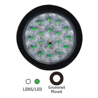 Opti-luxx 450 Series Michigan 4" Round Clear/Green Warning Light (Grommet Mount, No Connector)