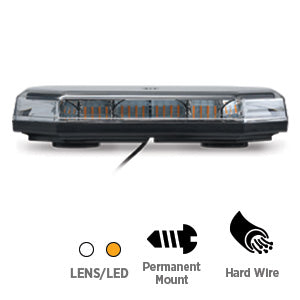 Opti-luxx LB1500 Series Phoenix 15" Clear/Amber Light Bar (CL-1) (4-Stud Mount, 3-Wire Connection)